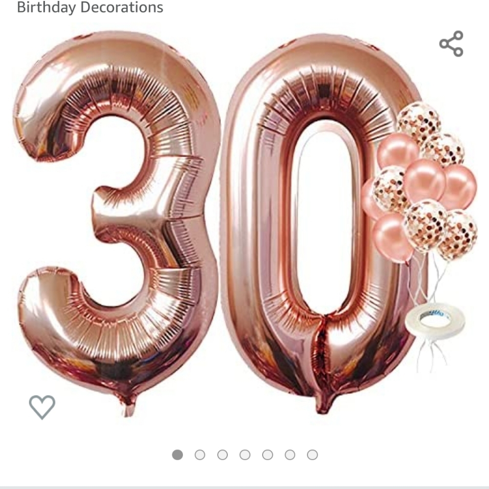 Number 30 Balloons with 10 latex balloons